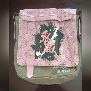Pink and Green Women's Bag